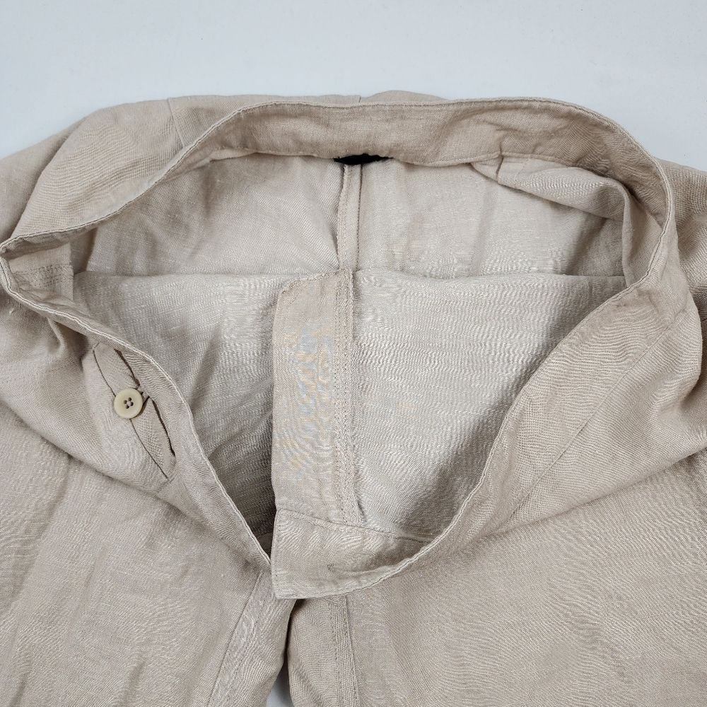 Eileen Fisher Pants Womens Medium Beige Tan Linen Blend 34x33 - Picture 5 of 9